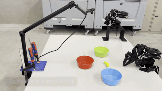 LeMonkey: SO-101 arm performing a language-conditioned pick-and-place